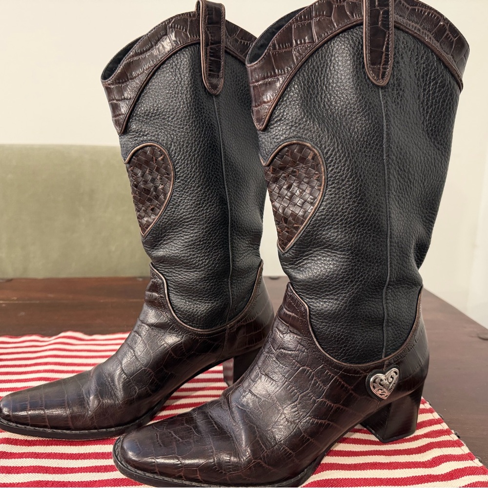 Elegant Brown Leather Women's Boots